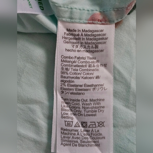 J.Crew Factory Slim Flex Washed  Fruit Print Short Sleeve Shirt  Men Size XL - Picture 7 of 7